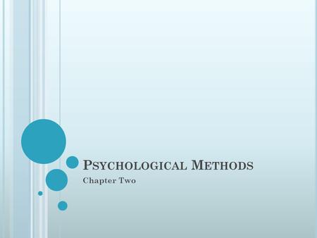 P SYCHOLOGICAL M ETHODS Chapter Two. C ONDUCTING R ESEARCH Section 1.
