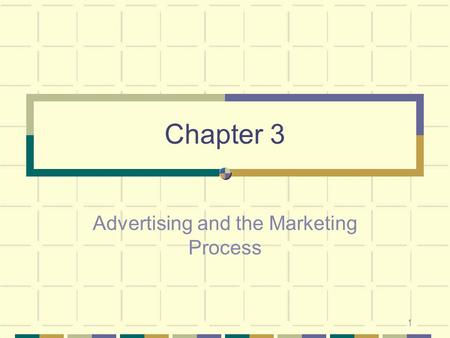 1 Chapter 3 Advertising and the Marketing Process.