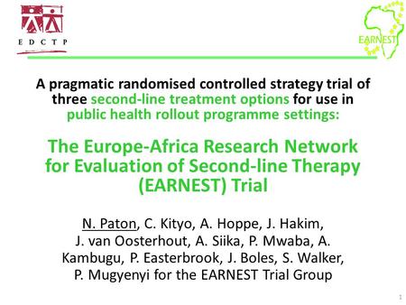 A pragmatic randomised controlled strategy trial of three second-line treatment options for use in public health rollout programme settings: The Europe-Africa.
