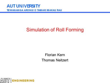 Simulation of Roll Forming