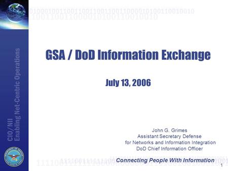 GSA / DoD Information Exchange July 13, 2006