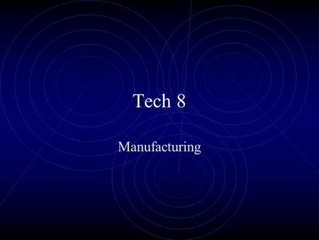Tech 8 Manufacturing. The word “manufacture” comes from the Latin words manu (hand) and factus (to make). Together they mean “made by hand.” Definition: