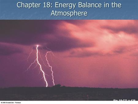Chapter 18: Energy Balance in the Atmosphere