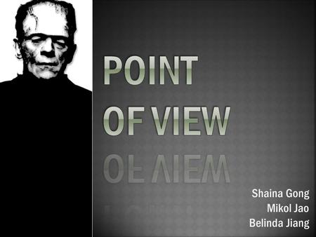 Shaina Gong Mikol Jao Belinda Jiang.  Point of view is the perspective of the narrative voice. -First person: I did my homework. -Second person: You.