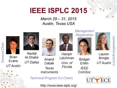 IEEE ISPLC 2015 March 29 – 31, 2015 Austin, Texas USA