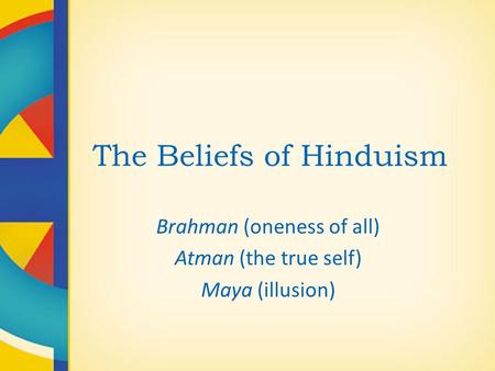 The Beliefs of Hinduism