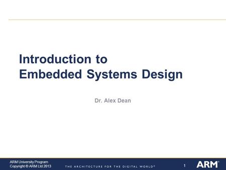 Introduction to Embedded Systems Design