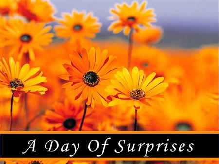 A Day Of Surprises. “A Day Of Surprises” JESUS THROUGH THE EYES OF JOHN 1 The Pharisees heard that Jesus was gaining and baptizing more disciples than.