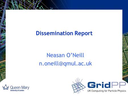 Dissemination Report Neasan O’Neill