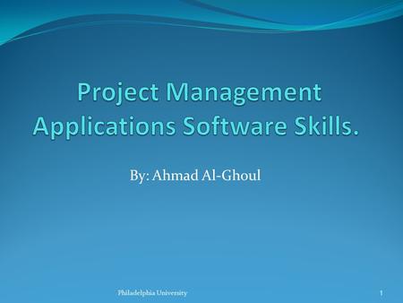 Project Management Applications Software Skills.