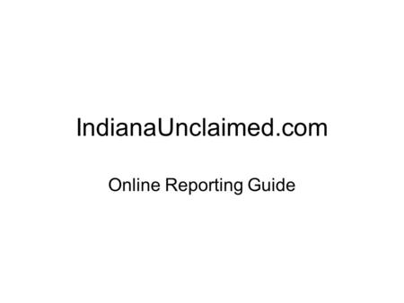 Online Reporting Guide