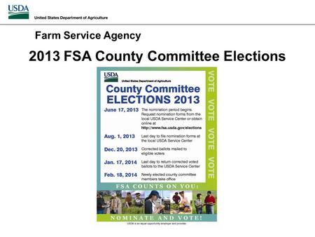 2013 FSA County Committee Elections Farm Service Agency.