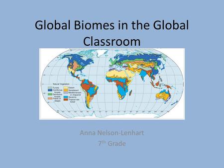 Global Biomes in the Global Classroom Anna Nelson-Lenhart 7 th Grade.