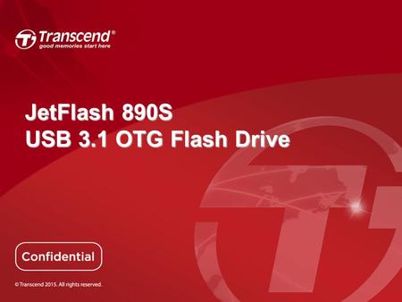JetFlash 890S USB 3.1 OTG Flash Drive.