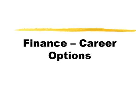 Finance – Career Options