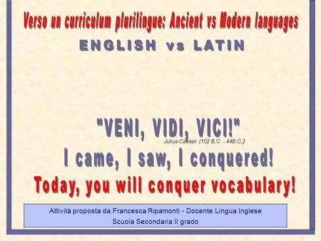 Verso un curriculum plurilingue: Ancient vs Modern languages