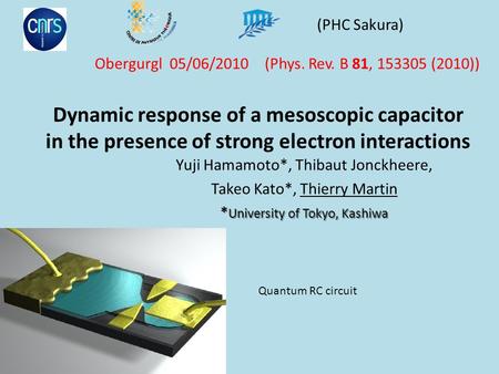Dynamic response of a mesoscopic capacitor in the presence of strong electron interactions Yuji Hamamoto*, Thibaut Jonckheere, Takeo Kato*, Thierry Martin.