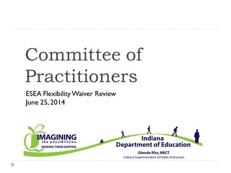 Committee of Practitioners ESEA Flexibility Waiver Review June 25, 2014.
