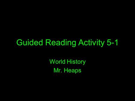 Guided Reading Activity 5-1