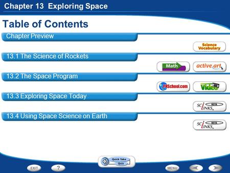 Table of Contents Chapter Preview 13.1 The Science of Rockets