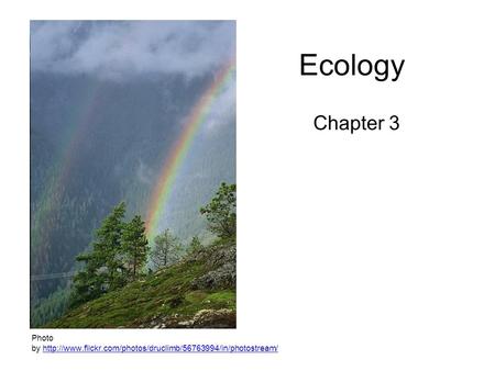 Ecology Chapter 3 Photo by