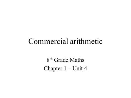 Commercial arithmetic