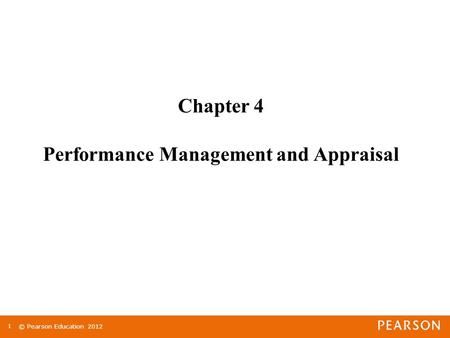Chapter 4 Performance Management and Appraisal
