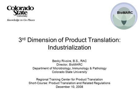 3rd Dimension of Product Translation: Industrialization
