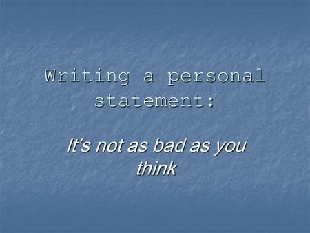how to write a personal statement ppt