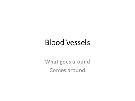 Blood Vessels What goes around Comes around. I. Definitions A. Arteries B. Arterioles C. Capillaries D. Venules E. Veins.