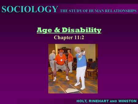 Age & Disability Chapter 11:2