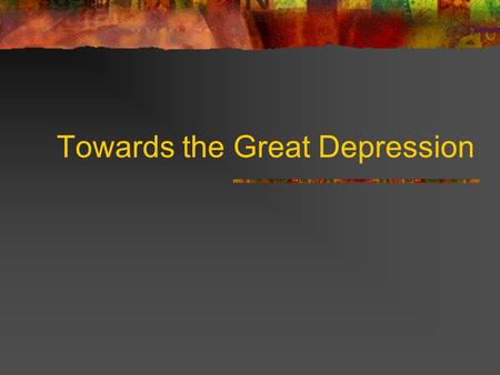 Towards the Great Depression. Name several financial crises in European History.