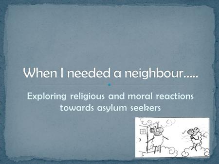 Exploring religious and moral reactions towards asylum seekers.