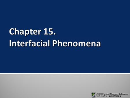 Chapter 15. Interfacial Phenomena