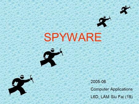 SPYWARE 2005-06 Computer Applications L6D, LAM Siu Fai (18)