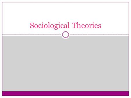 Sociological Theories. A GENERAL STATEMENT ABOUT HOW PARTS OF THE WORLD FIT TOGETHER AND HOW THEY WORK AN EXPLANATION OF HOW TWO OR MORE “FACTS” ARE RELATED.