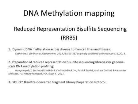 DNA Methylation mapping