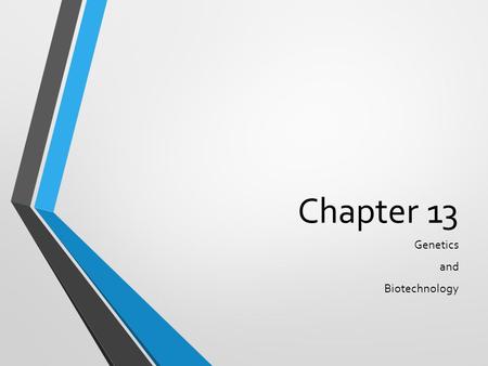 Chapter 13 Genetics and Biotechnology. Applied Genetics.