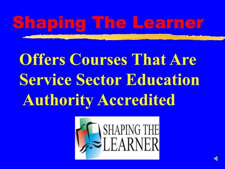 Shaping The Learner Offers Courses That Are Service Sector Education Authority Accredited.