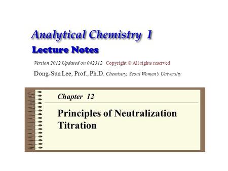 Principles of Neutralization Titration