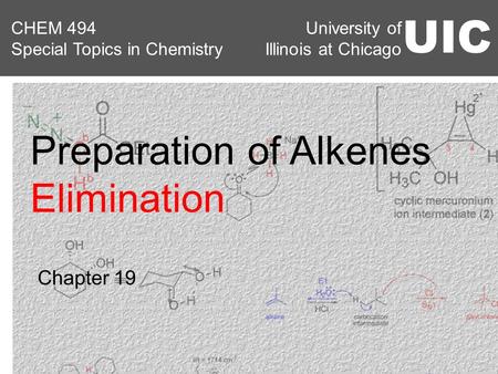 Preparation of Alkenes Elimination
