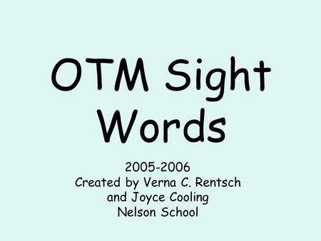 powerpoint presentation basic sight words