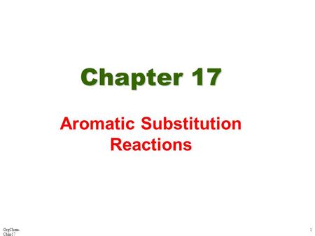 Aromatic Substitution Reactions