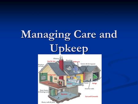 Managing Care and Upkeep. Saving Money Caring for possessions makes them last longer and stay in better condition Caring for possessions makes them last.