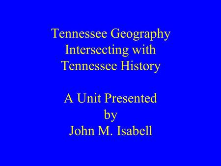 Geologic Map of Tennessee