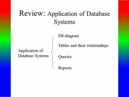 Review: Application of Database Systems