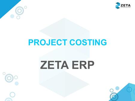 Www.zetasoftwares.com PROJECT COSTING ZETA ERP. www.zetasoftwares.com FLOW PANEL.