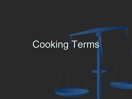 Cooking Terms.