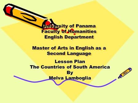 Lesson Plan The Countries of South America By Melva Lamboglia