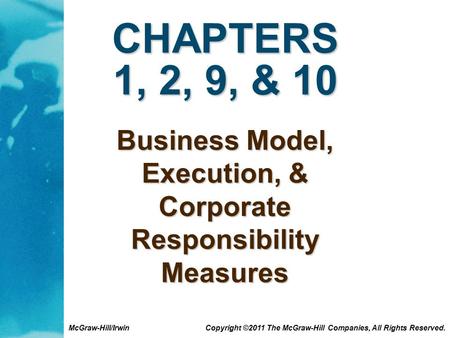 Business Model, Execution, & Corporate Responsibility Measures